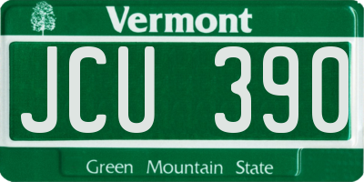 VT license plate JCU390