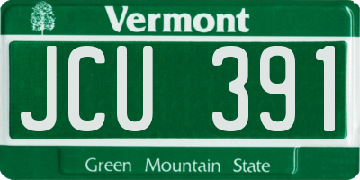 VT license plate JCU391