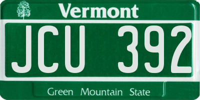 VT license plate JCU392