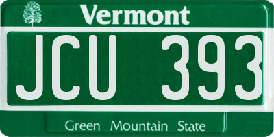 VT license plate JCU393