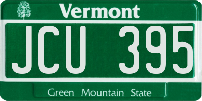 VT license plate JCU395