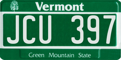 VT license plate JCU397