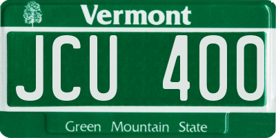 VT license plate JCU400