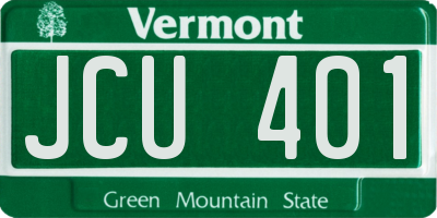 VT license plate JCU401