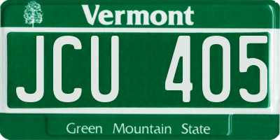 VT license plate JCU405