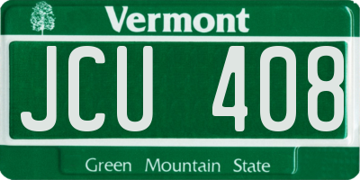 VT license plate JCU408