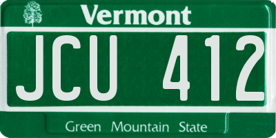 VT license plate JCU412