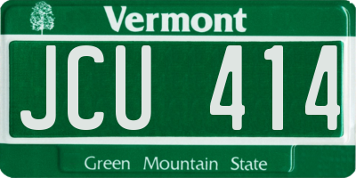 VT license plate JCU414