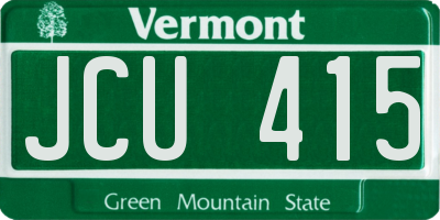 VT license plate JCU415