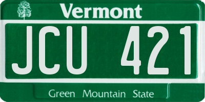 VT license plate JCU421