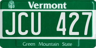 VT license plate JCU427