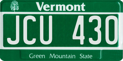 VT license plate JCU430