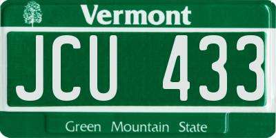 VT license plate JCU433