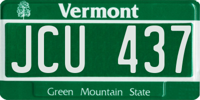 VT license plate JCU437