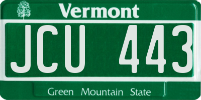 VT license plate JCU443