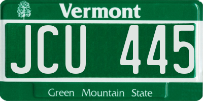 VT license plate JCU445
