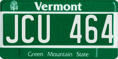VT license plate JCU464