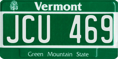 VT license plate JCU469