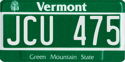 VT license plate JCU475