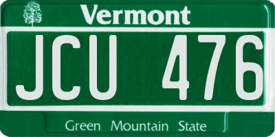 VT license plate JCU476