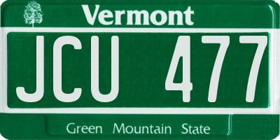 VT license plate JCU477