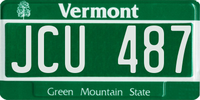 VT license plate JCU487