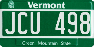 VT license plate JCU498