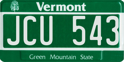 VT license plate JCU543