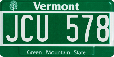 VT license plate JCU578
