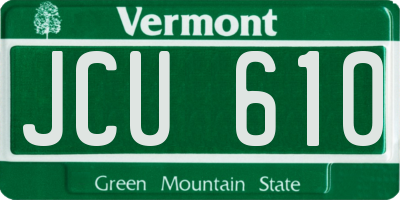 VT license plate JCU610