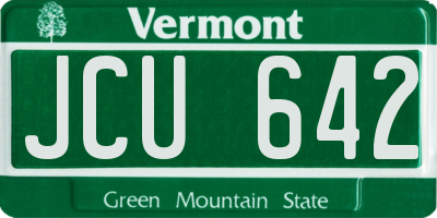 VT license plate JCU642