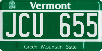 VT license plate JCU655
