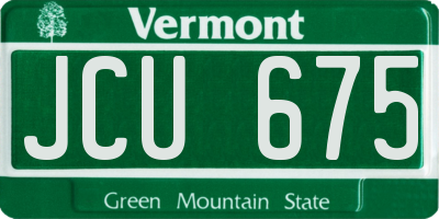 VT license plate JCU675