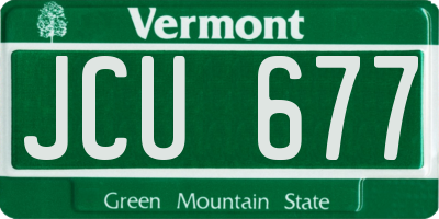 VT license plate JCU677