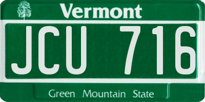 VT license plate JCU716