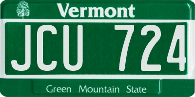VT license plate JCU724