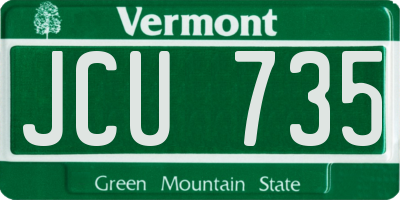 VT license plate JCU735