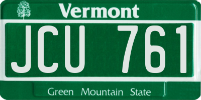 VT license plate JCU761