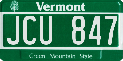 VT license plate JCU847
