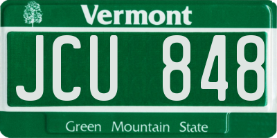 VT license plate JCU848