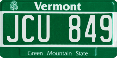 VT license plate JCU849