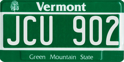 VT license plate JCU902