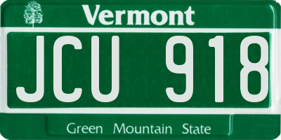 VT license plate JCU918