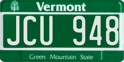 VT license plate JCU948