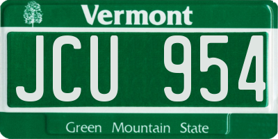 VT license plate JCU954