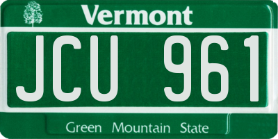 VT license plate JCU961