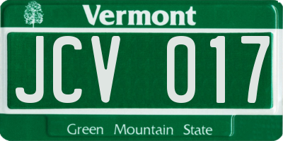VT license plate JCV017