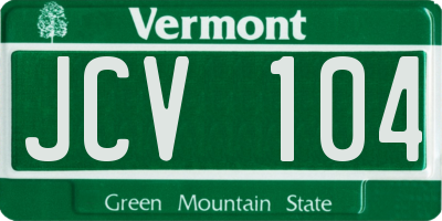 VT license plate JCV104