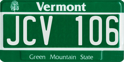 VT license plate JCV106