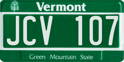 VT license plate JCV107